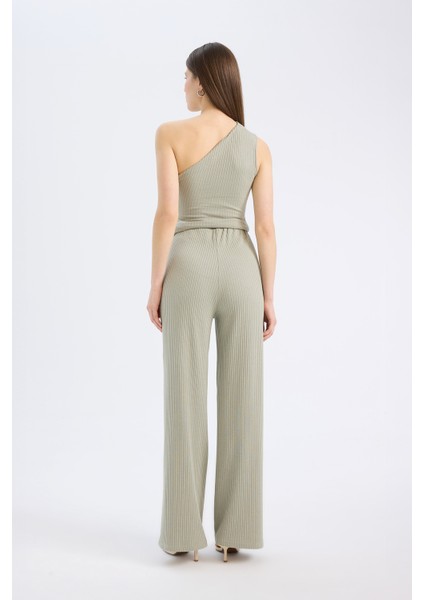 Slim Fit Dar Kesim Fitilli Kaşkorse Basic Düz Pantolon E5783AX25SP