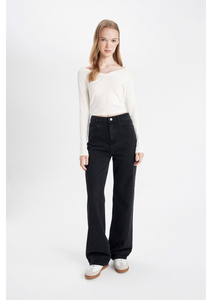 90's Wide Leg Yüksek Bel Uzun Jean Pantolon D4315AX24AU