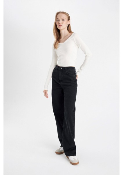 90's Wide Leg Yüksek Bel Uzun Jean Pantolon D4315AX24AU fiyatları
