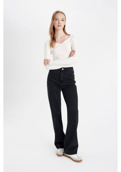 90's Wide Leg Yüksek Bel Uzun Jean Pantolon D4315AX24AU modelleri