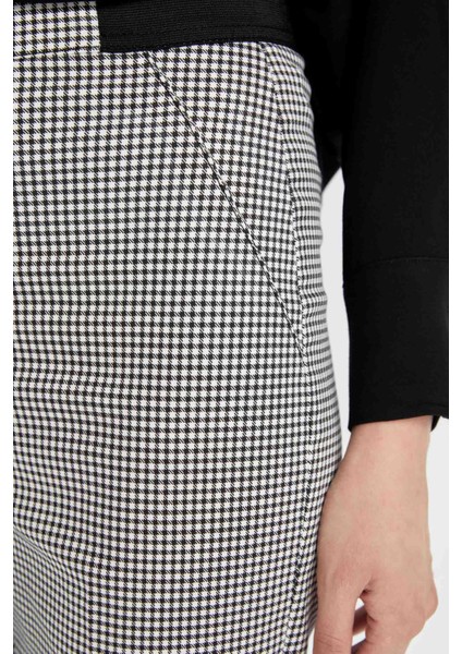 Sigaret Saten Kumaş Pantolon Desenli Normal Bel Beli Lastikli Düz Paça J8741AZ24WN