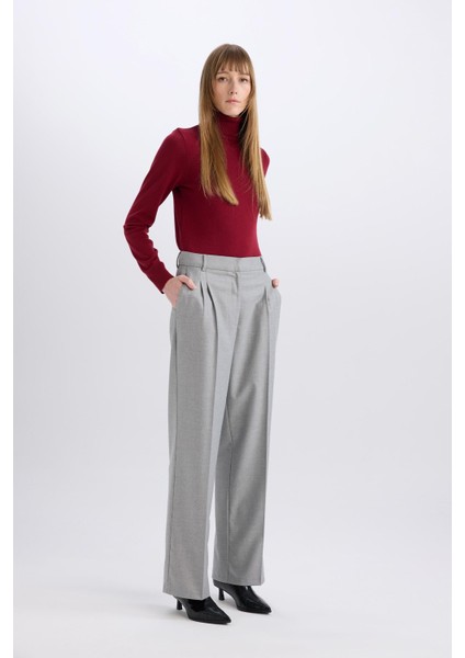 Wide Leg Flanel Kışlık Pantolon Yüksek Bel Geniş Düz Paça Pensli E6127AX24WN fiyatları