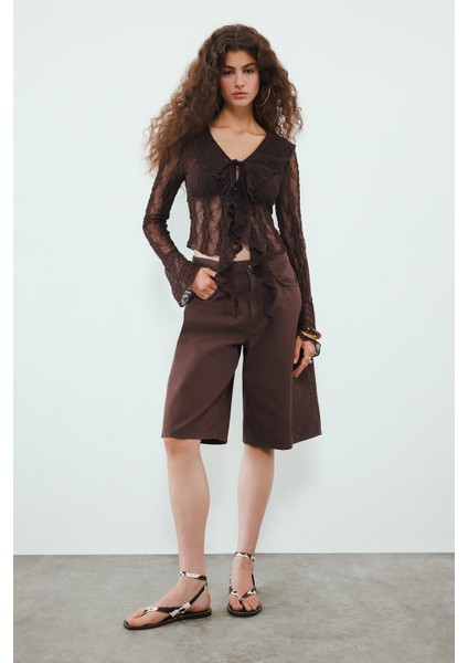 Coool Normal Bel Kısa Paça Gabardin Bermuda Şort F3133AX25HS