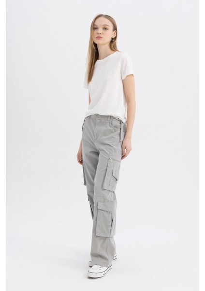 Straight Fit Gabardin Pantolon Kargo Cepli B6873AX24SP modelleri