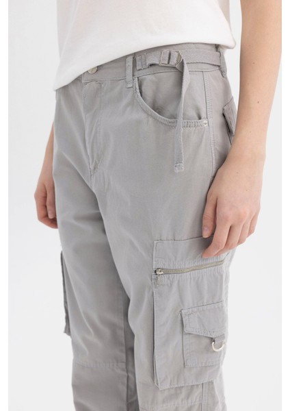 Straight Fit Gabardin Pantolon Kargo Cepli B6873AX24SP indirimleri