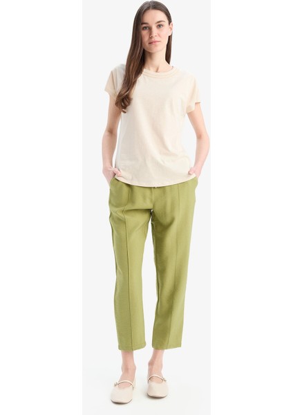 Lastikli Bel Bağcıklı Basic Düz Paça Jogger Pantolon D2573AX25SP fiyatları