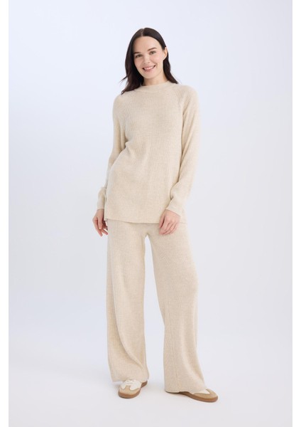 Triko Pantolon Regular Fit Basic Düz Beli Lastikli Düz Paça D6912AX24WN modelleri