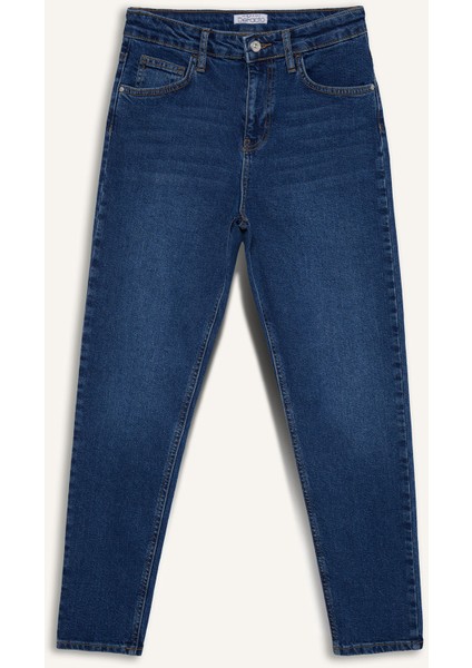 Lina Comfort Mom Normal Bel Düz Paça Jean Kar Yıkamalı Pantolon D8179AX25SP