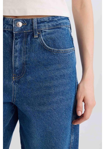 Carrot Fit Yüksek Bel Bilek Boy Jean Yıkamalı Pantolon D4334AX24AU indirimleri