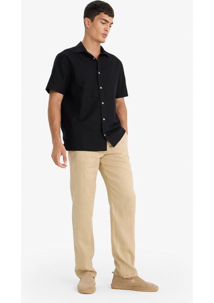 %100 Keten Relax Fit Rahat Kesim Düz Paça Yazlık Beyaz Pantolon fiyatları