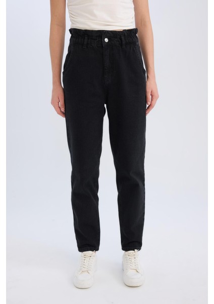 Paperbag Beli Lastikli Kısa Paça Bilek Boy Jean Pantolon D4309ax25sp fırsatları