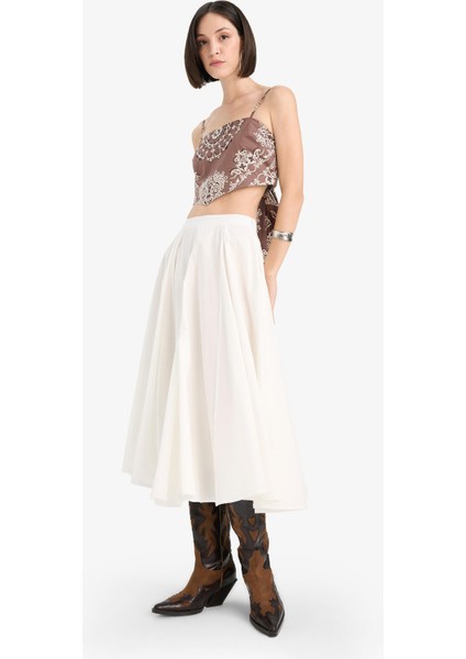 Afra x Defacto A Kesim Normal Bel Astarlı Poplin Maxi ETEK F7388AX25SM indirimleri