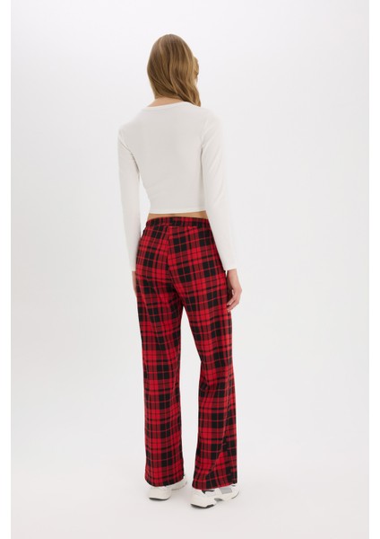 Coool Wide Leg Kareli Kumaş Pijama Pantolon Geniş Bol Paça Beli Cepli Lastikli Normal Bel D9547AX25SP indirimleri