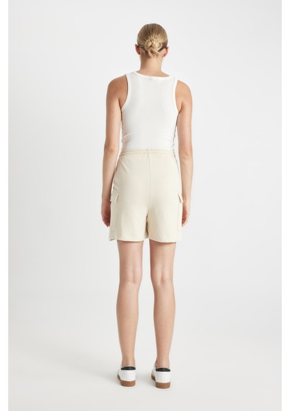 Düz Paça Beli Bağcıklı Kalın Şort C9309AX24SM indirimleri