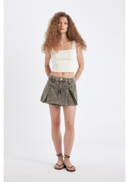 Yüksek Bel Jean Şort B8115AX24HS