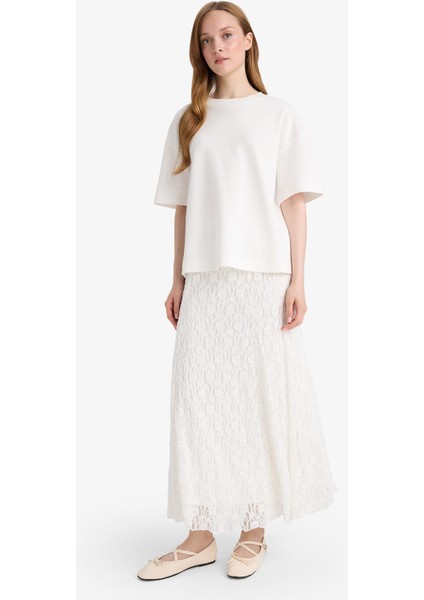 Dantel Beyaz Maxi Etek F5014AX25HS