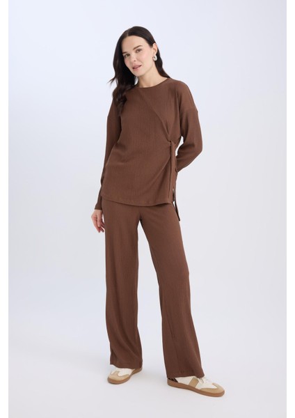 Bürümcük Pantolon Wide Leg Geniş Bol Paça Esnek Belli C0200AX24AU fiyatları