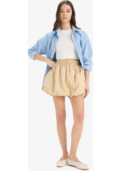 Balloon Fit Yüksek Bel Tafta Terry Cotton Mini Etek E6715AX25SP modelleri