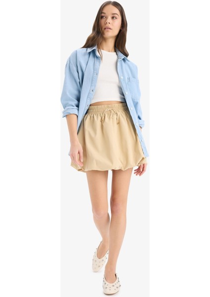 Balloon Fit Yüksek Bel Tafta Terry Cotton Mini Etek E6715AX25SP indirimleri