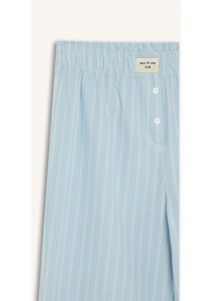 Uzun Boy Poplin Pijama Altı-Fall in Love E7653AX25SP