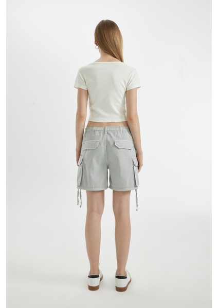 Coool Regular Fit Normal Bel Kısa Paça Gabardin Şort D1006AX24SM