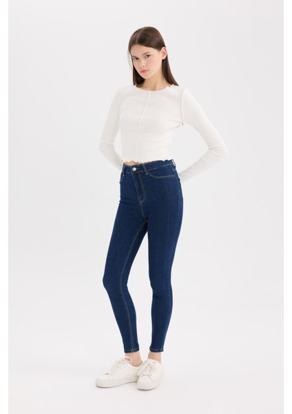 Jegging Yüksek Bel Bilek Boy Dar Paça Basic Düz Jean Pantolon B7498AX25SP fiyatları