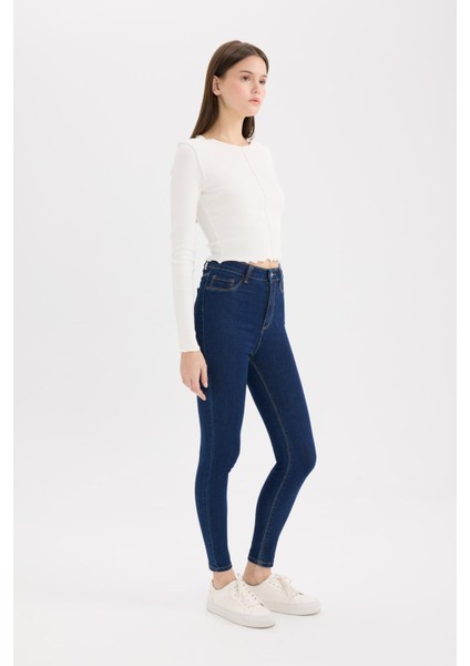Jegging Yüksek Bel Bilek Boy Dar Paça Basic Düz Jean Pantolon B7498AX25SP modelleri