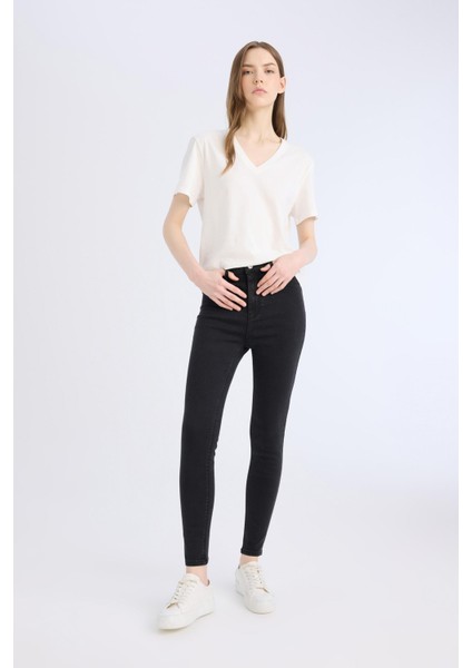 Jegging Yüksek Bel Bilek Boy Dar Paça Basic Düz Jean Pantolon B7498AX25SP fiyatları