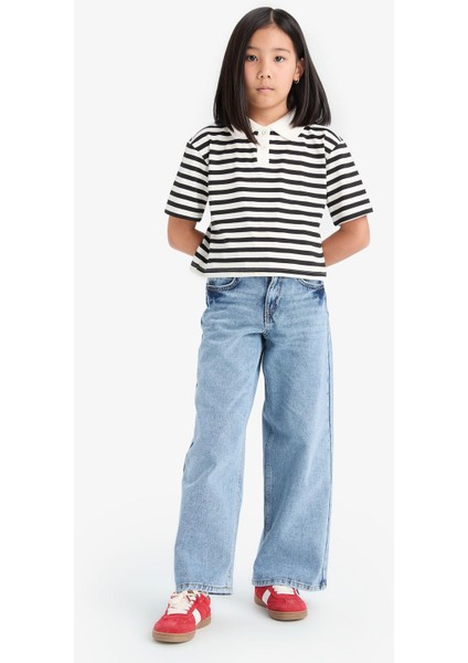 Kız Çocuk Wide Leg Geniş Paça Jean Pantolon D7093A825SM