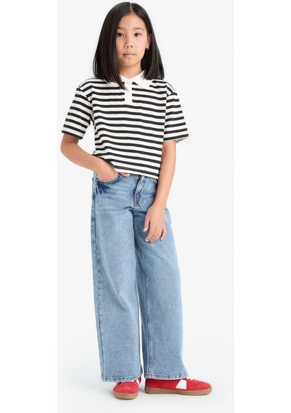 Kız Çocuk Wide Leg Geniş Paça Jean Pantolon D7093A825SM fiyatları