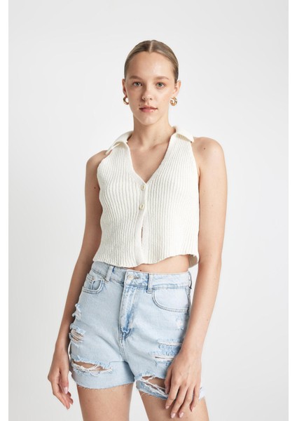 Mom Fit Yüksek Bel Paça Ucu Kesik Jean Şort C0680AX24HS indirimleri