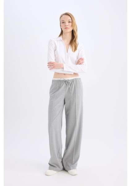 Wide Leg Kumaş Pantolon Normal Bel Geniş Cepli Pensli Bol Paça E2470AX24WN