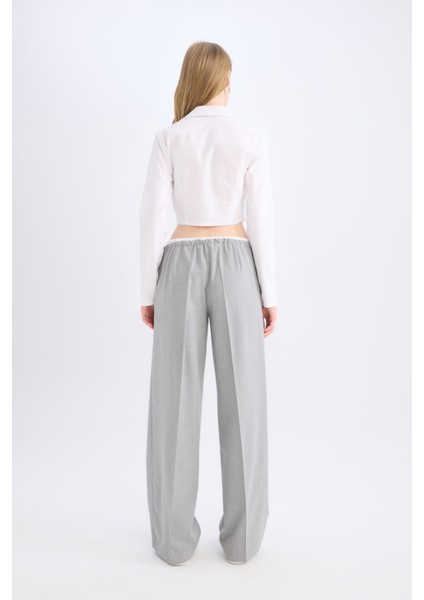 Wide Leg Kumaş Pantolon Normal Bel Geniş Cepli Pensli Bol Paça E2470AX24WN