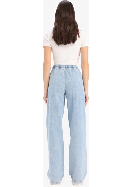 Yüksek Bel Geniş Paça Uzun Yumuşak Jean Pantolon E1703AX25SM