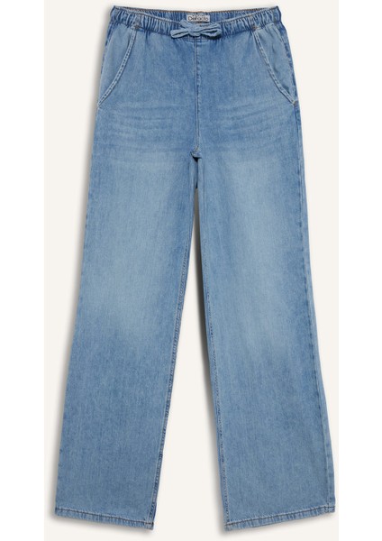 Yüksek Bel Geniş Paça Uzun Yumuşak Jean Pantolon E1703AX25SM