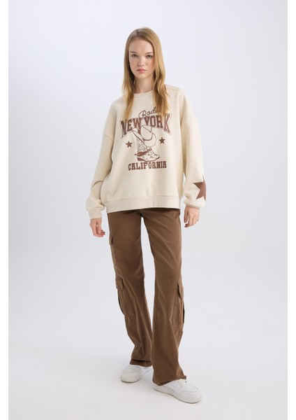 Straight Fit Gabardin Pantolon Kargo Cepli Normal Bel Düz Paça D3762AX24AU modelleri