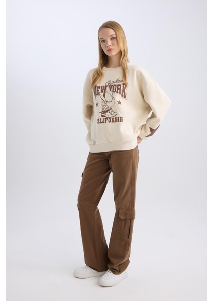 Straight Fit Gabardin Pantolon Kargo Cepli Normal Bel Düz Paça D3762AX24AU fırsatları