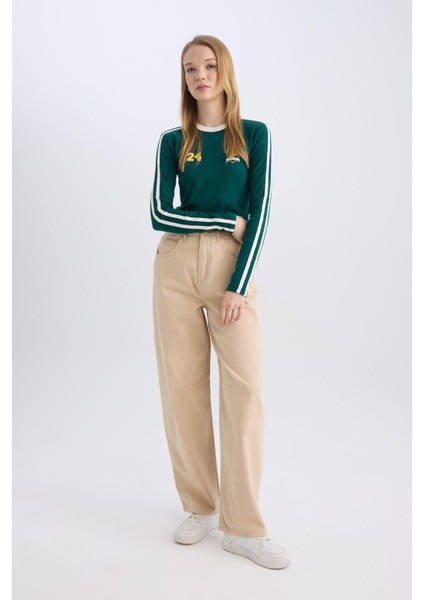 Coool Gabardin Pantolon Baggy Fit Normal Bel Cepli Basic Düz D3761AX24AU