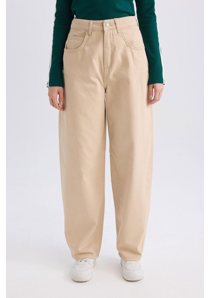 Coool Gabardin Pantolon Baggy Fit Normal Bel Cepli Basic Düz D3761AX24AU indirimleri