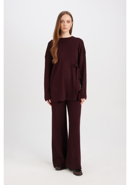 Triko Pantolon Regular Fit Beli Lastikli Cepli Düz Basic Düz Paça D7511AX24WN modelleri