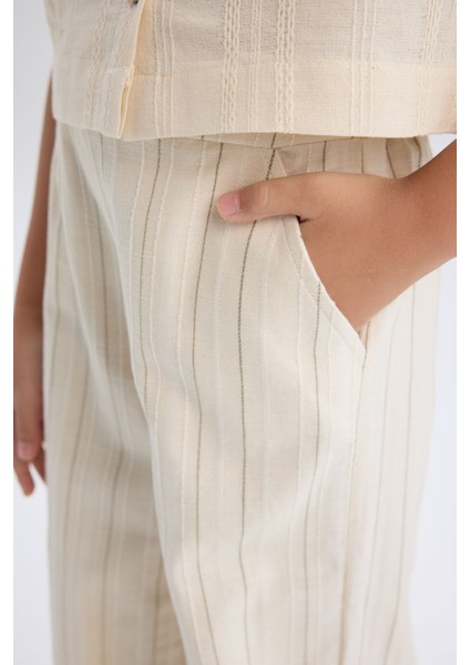 Kız Çocuk Wide Leg Geniş Paça Pamuklu Pantolon D9132A825SP indirimleri