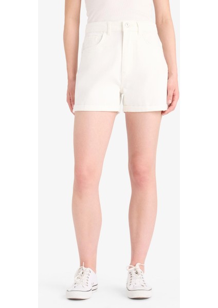 Mom Fit Yüksek Bel Katlamalı Paça Jean Şort E4695AX25SM indirimleri