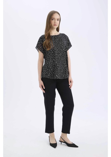 Jogger Pantolon Keten Görünümlü Cepli Yüksek Bel Düz Paça R0433AZ25SP modelleri