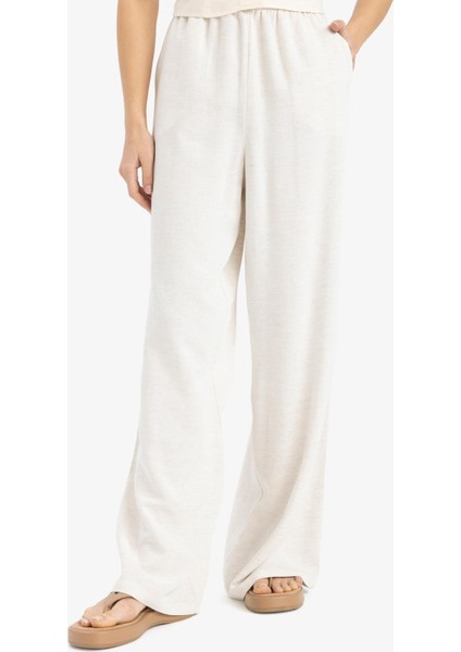 Keten Karışımlı Palazzo Pantolon Wide Leg Geniş Bol Paça Üç Cepli Normal Bel Basic Düz Standart Boy C4545AX25SP modelleri