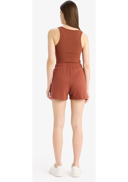 Regular Fit Beli Bağcıklı Cepli Şort D3327AX25SP