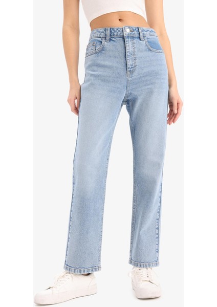 Mary Vintage Straight Fit Yüksek Bel Düz Paça Jean Kar Yıkamalı Pantolon D7977AX25SP indirimleri