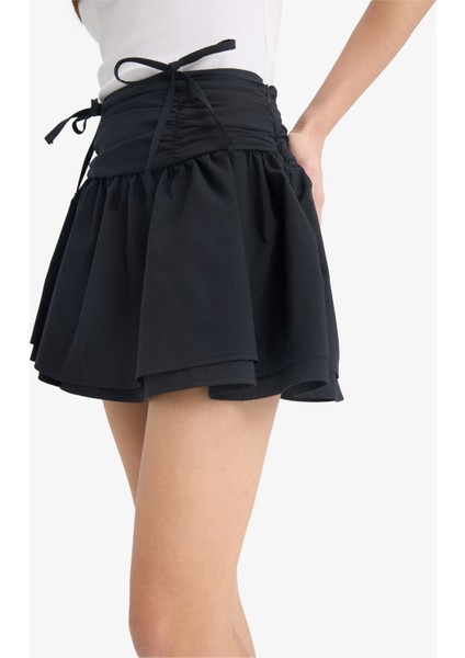 Coool A Kesim Normal Bel Penye Astar Poplin Mini Etek E7588AX25SP