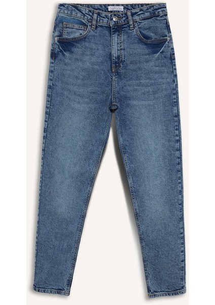 Lina Comfort Mom Normal Bel Düz Paça Jean Kar Yıkamalı Pantolon D8209AX25SP