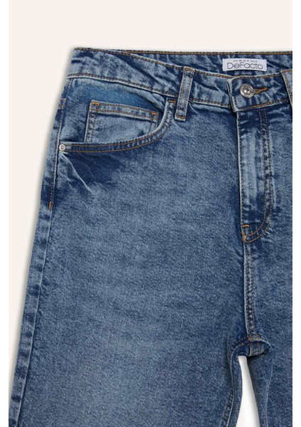 Lina Comfort Mom Normal Bel Düz Paça Jean Kar Yıkamalı Pantolon D8209AX25SP