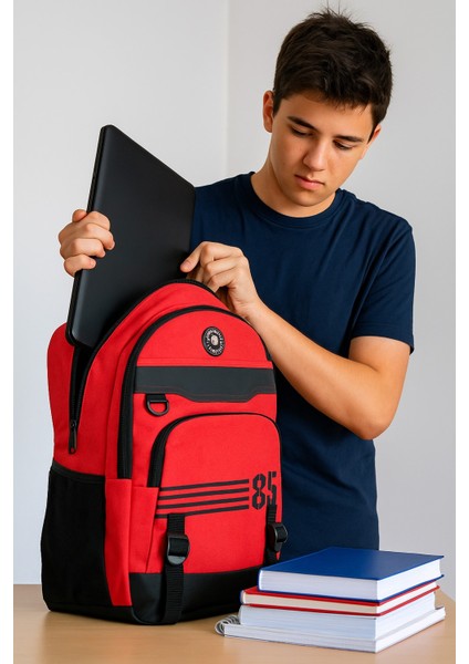 Station 85 Astarlı Sırt ve Okul Çantası-Laptop Bölmeli